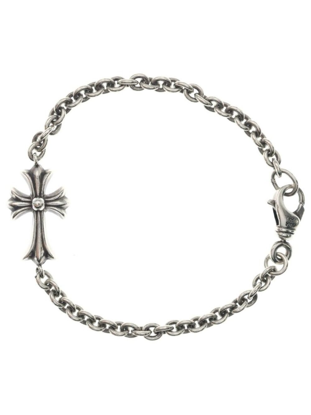 Chrome Hearts Tny CH Tiny CH Cross Chain Silver Bracelet